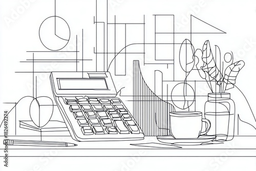 International Accounting Day Continuous Line Illustration