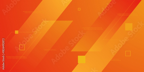 Abstract colorful orange banner background with simple overlap shapes pattern geometric concept design. Futuristic background style.