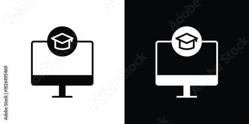 E-learning icon, logo, app, template. EPS10