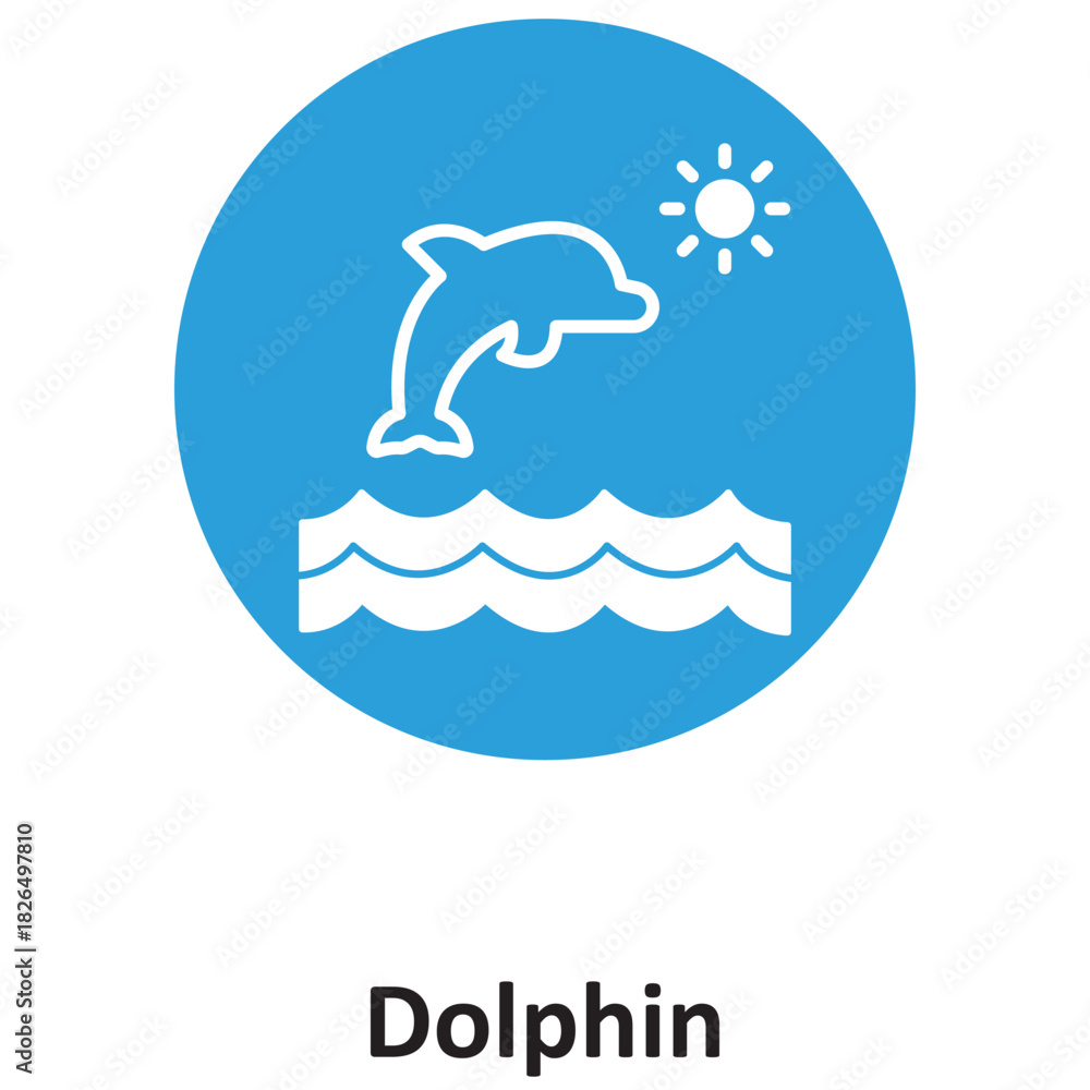 Obraz premium Dolphin Vector icon which can easily modify or edit