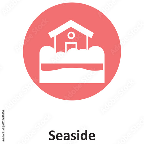 Seaside Home Vector icon which can easily modify or edit