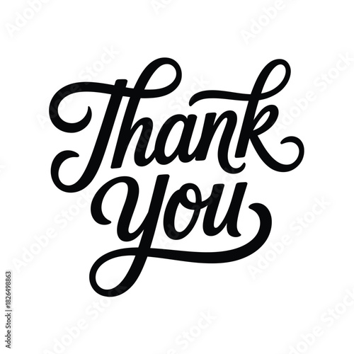 Thank you" calligraphic lettering design