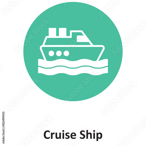 Cruise Ship Vector icon which can easily modify or edit