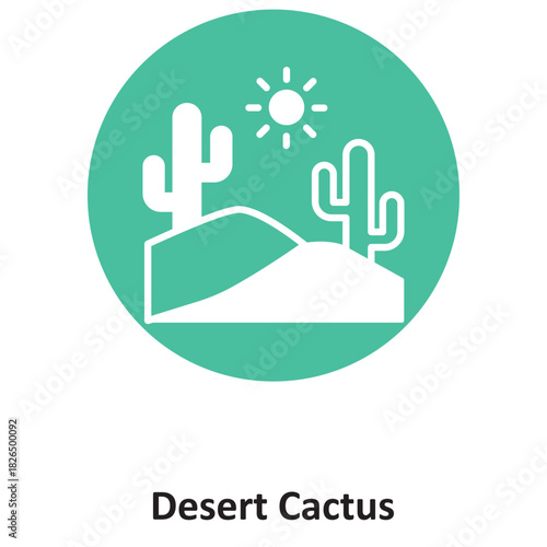 Desert Cactus Vector icon which can easily modify or edit