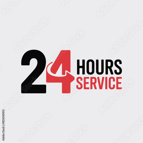 24-hour service icon for business support