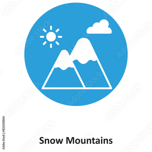 Snow Mountains Vector icon which can easily modify or edit