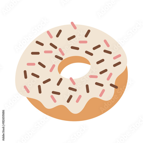 iced doughnut with sprinkles illustration