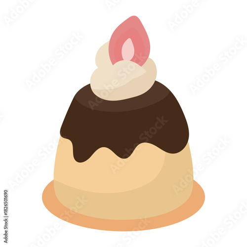 chocolate pudding topped with fresh cream