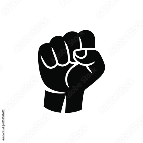 Raised clenched fist power protest symbol icon