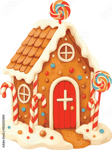 Whimsical Gingerbread House with Candy Accents