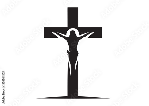 jesus cross logo silhouette vector, crucified Jesus Christ silhouette vector illustration, Jesus on Cross logo silhouette, jesus christ crucifixion of Jesus christian religious god logo silhouettes 