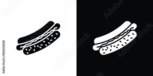 Hot dog icon, logo, app, template. EPS10