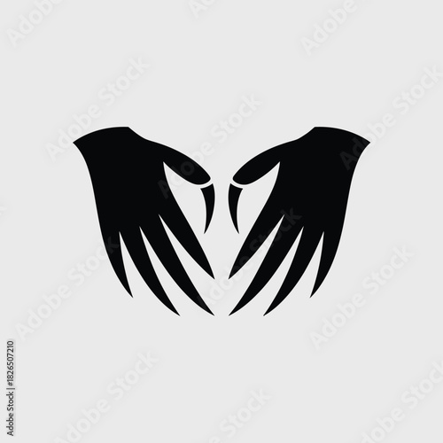 Predatory monster hands with sharp claws