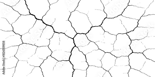 Dry, cracked texture pattern of old stone wall surface or arid earth ground