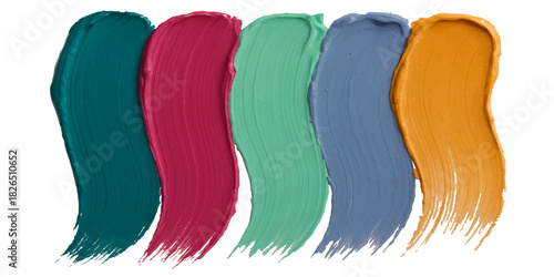 Abstract colorful paint splashes set, vector illustration of ink stroke brush design on white background