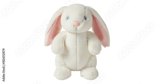 Quadro em tela Isolated plush bunny rabbit standing up soft and fluffy for children's play and