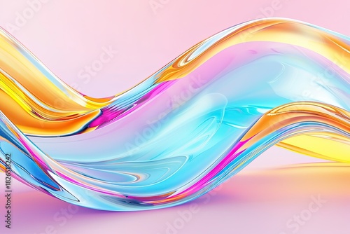 Fototapeta Naklejka Na Ścianę i Meble -  Abstract background design, colorful glass shapes flowing 3d effect, perfect for presentation