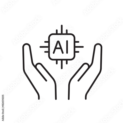 A vector icon representing a report of AI-related violations, created in line style with editable stroke