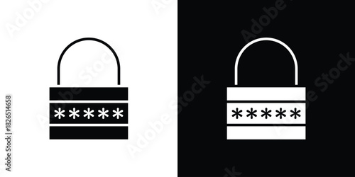 Password icon, logo, app, template. EPS10