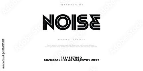 NOISE Abstract modern urban alphabet fonts. Typography sport, simple, technology, fashion, digital, future creative logo font. vector illustration