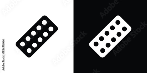Pill blisters collection Silhouette flat icon design element.icon, logo, app, template. EPS10