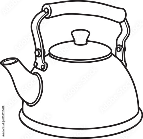 Isolated vintage copper kettle vector illustration on a white background