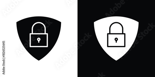 Shield lock icon, logo, app, template. EPS10