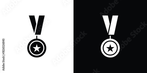 Sports medal icon, logo, app, template. EPS10