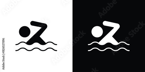 Swimming icon, logo, app, template. EPS10