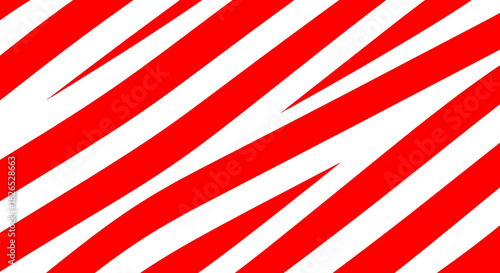 Abstract diagonal red and white stripe pattern background texture