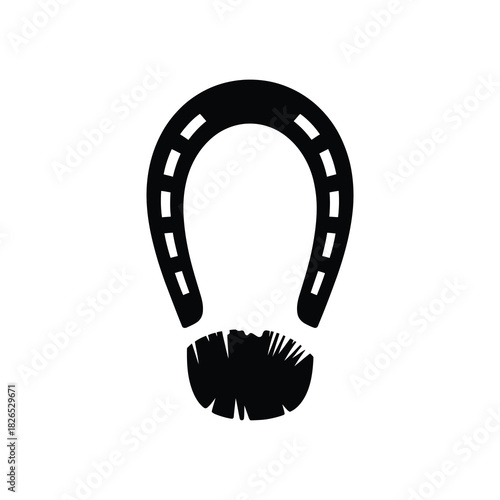 Stylized horseshoe icon with lucky trail vector graphic symbol