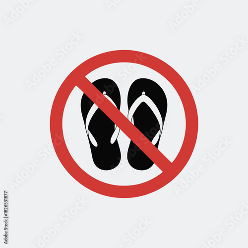 No flip-flops or sandals restriction sign