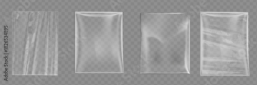 Transparent Light Polyethylene Plastic Warp. Eps10 Vector.