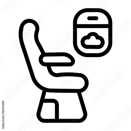 Airplane seat Line Icon