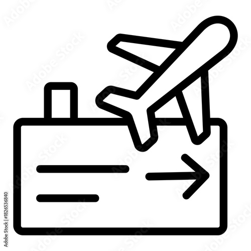 Airplane boarding gate Line Icon