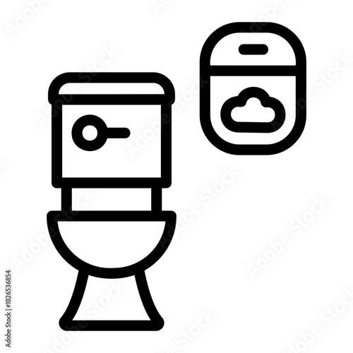 Airplane toilet Line Icon