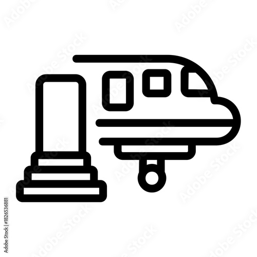Boarding stairs Line Icon