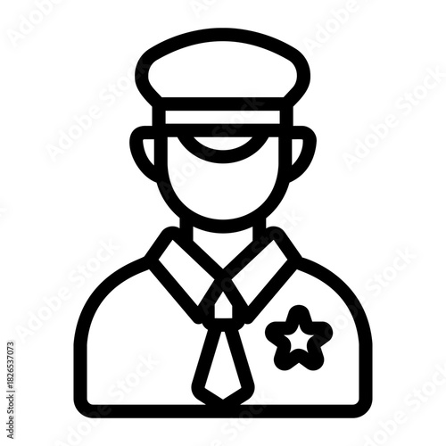 Pilot uniform Line Icon