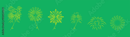 Firework Lines Explosions Set. Hand drawn explosion and sparkle doodle collection. Set of black starburst and firework icons for emphasis. Abstract sunburst and pop effect graphic design elements, vec