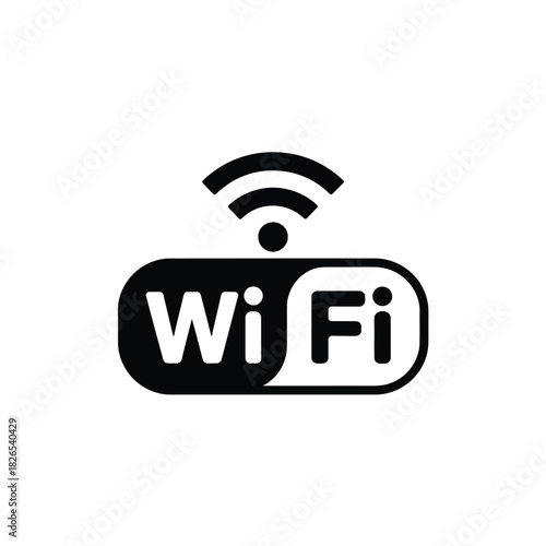 Wireless internet wi-fi connection symbol