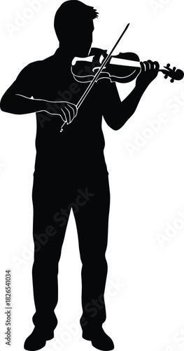 Violinist Playing Violin Silhouette, Classical Music Performance, Musician, Art, Entertainment, Instrument, Concert, String Orchestra