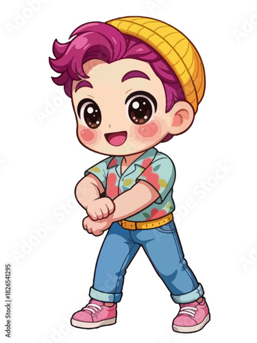 Baile Aby- Anime Boy Band Illustration – Stylish Male Characters