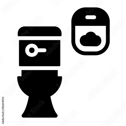 Airplane toilet Solid icon