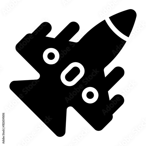 Fighter jet Solid icon