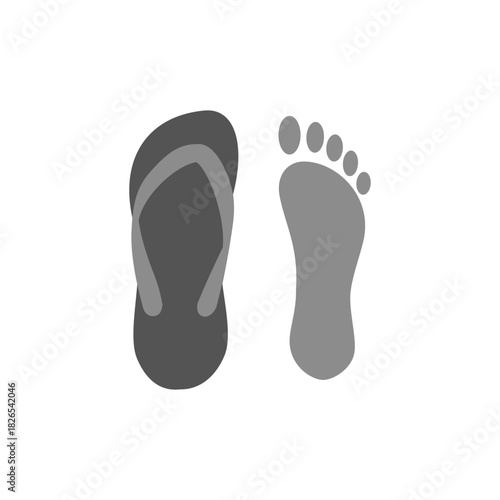 Sandal and Foot Icon or Logo Design