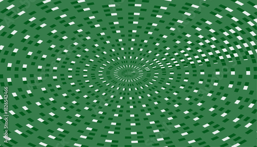 hypnotic green and white vortex of rectangles and lines