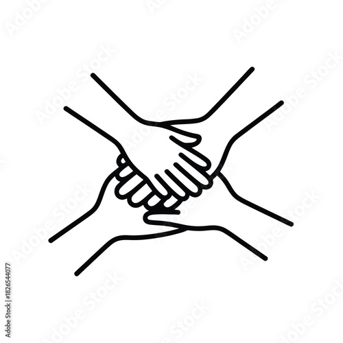 Teamwork hands stacked together, symbolizing unity and collaboration