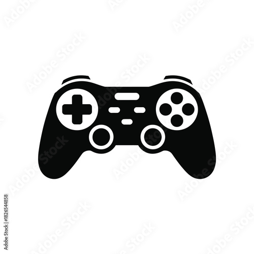 Video game controller silhouette icon for gaming concepts and fun