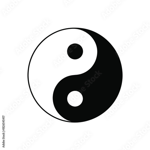 Timeless black and white yin yang symbol representing cosmic balance