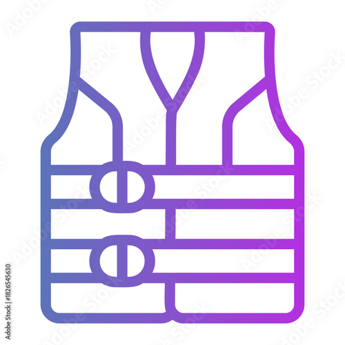 Life vest Line Gradient Icon